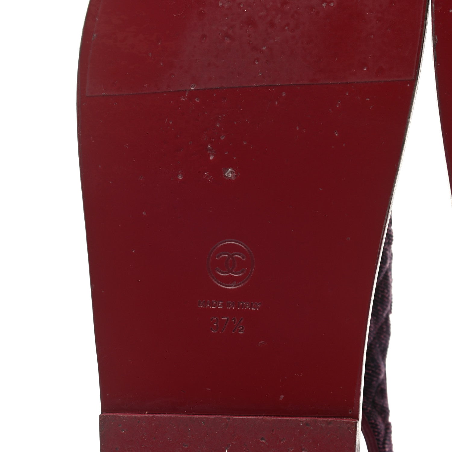 Chanel Velvet Velcro Dad Sandals 37.5 Dark Pink 6 of 9