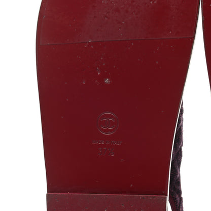 Chanel Velvet Velcro Dad Sandals 37.5 Dark Pink 6 of 9