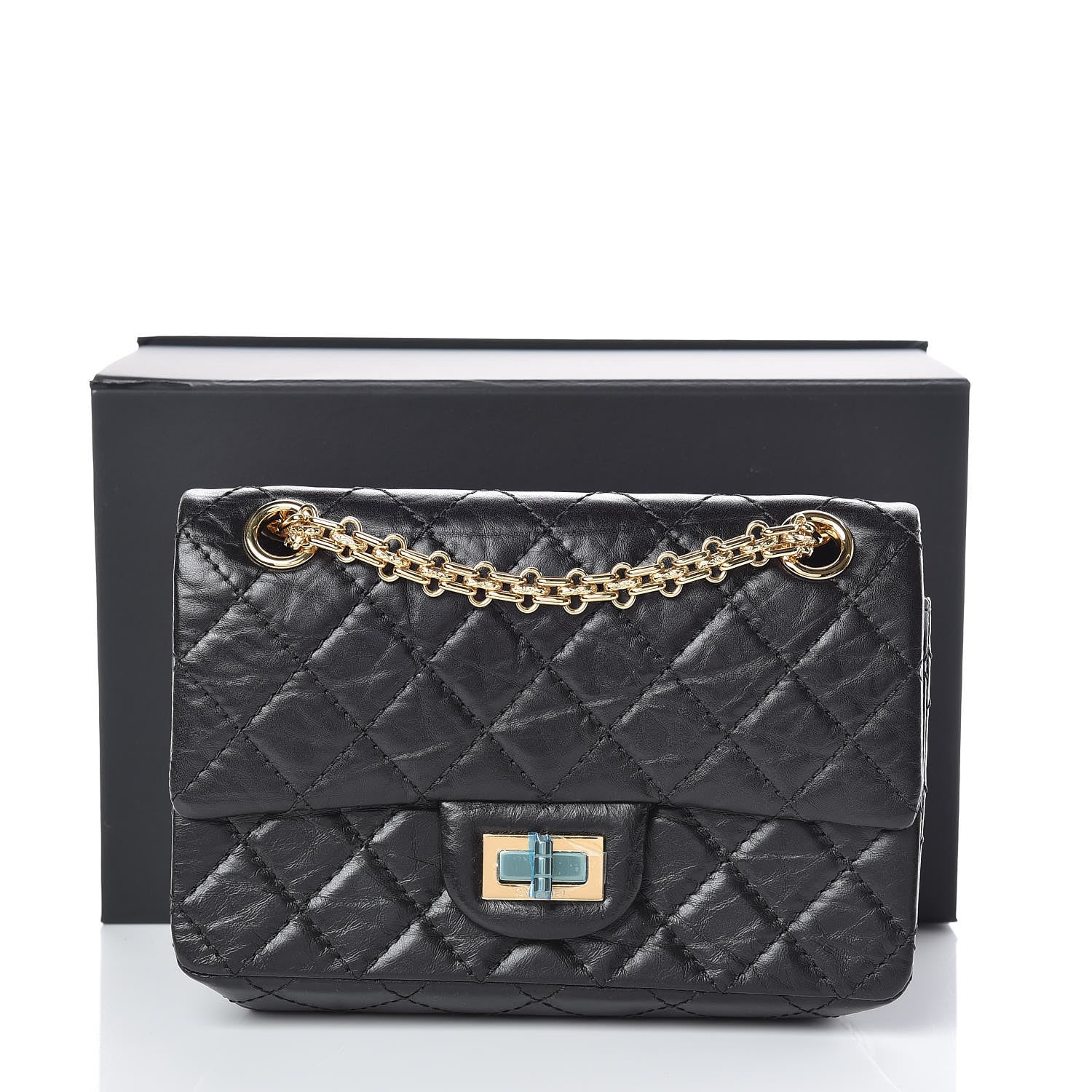 Chanel Aged Calfskin Quilted 2.55 Reissue Mini Flap Black 10 of 10