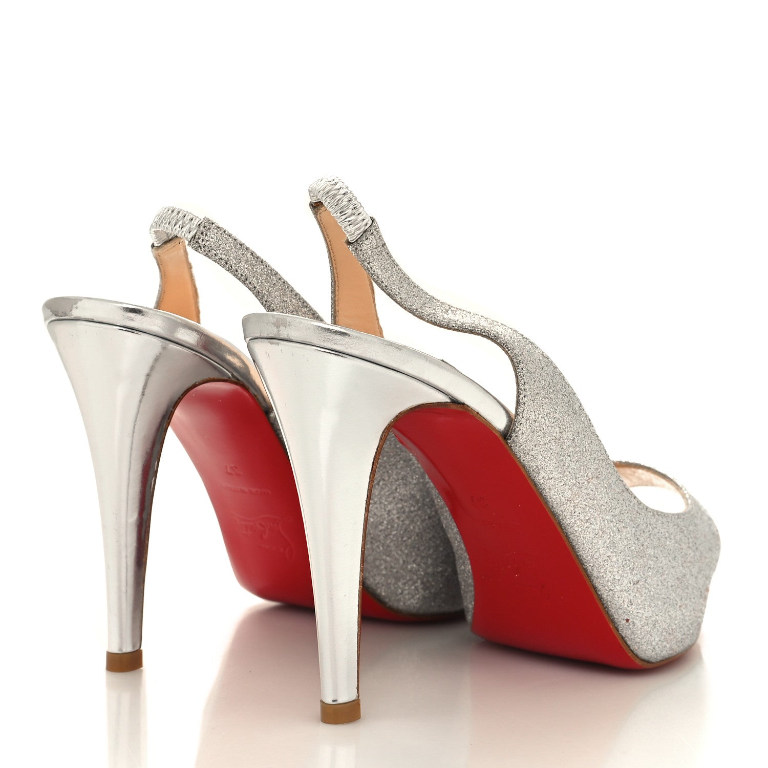 Christian Louboutin Glitter No Prive 100 Pumps 37 Silver 1389729