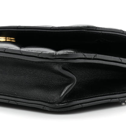 Chanel Lambskin Quilted Wallet On Chain WOC Black 10 of 16