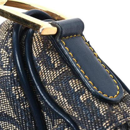 Christian Dior Monogram Double Saddle Bag Navy Blue 12 of 13