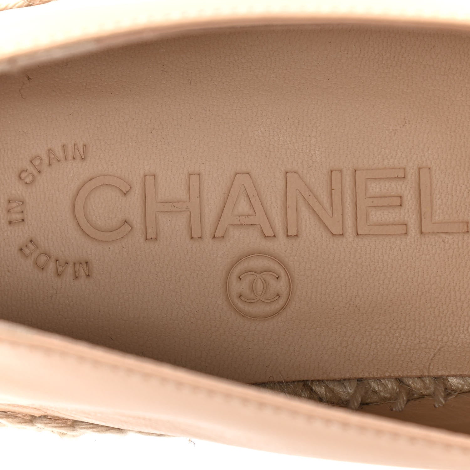 Chanel Lambskin CC Espadrilles 39 Beige Black 9 of 10