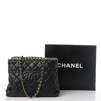 Chanel Calfskin Quilted Small Chain Me Tote Black 8 of 8