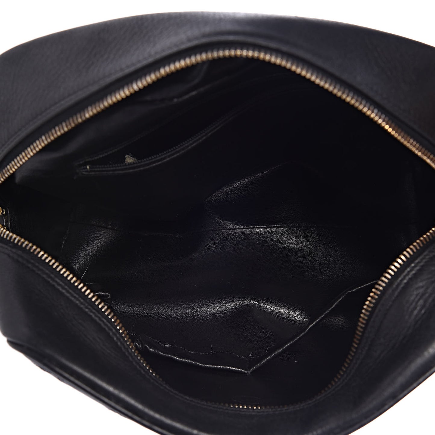 Lambskin Diamond Stitch Cosmetic Case Black