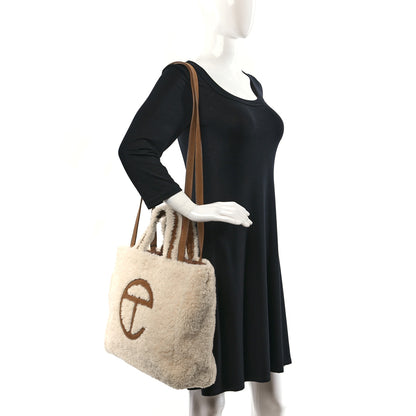 Telfar X UGG Suede Shearling Medium Shopping Bag Natural 2 of 11