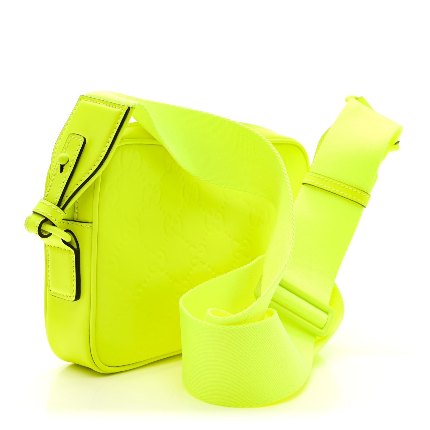 Rubber Effect Monogram GG Crossbody Bag Fluorescent Yellow