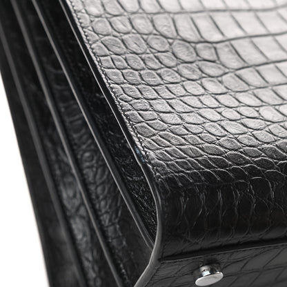Saint Laurent Calfskin Crocodile Embossed Small Sac de Jour Black 12 of 12