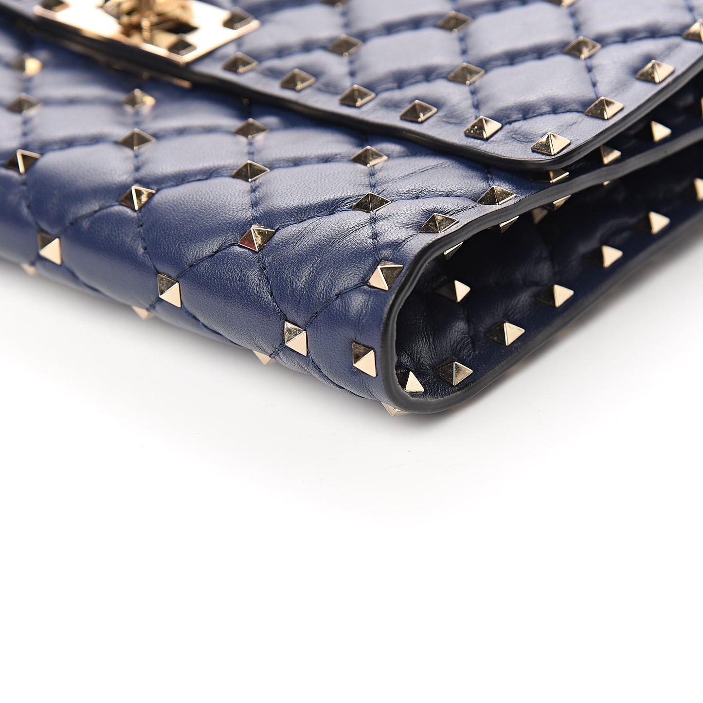Nappa Rockstud Spike Wallet on Chain Pure Blue