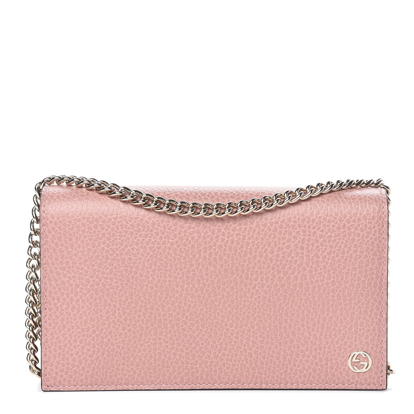 Dollar Calfskin Medium Betty Chain Wallet Soft Pink
