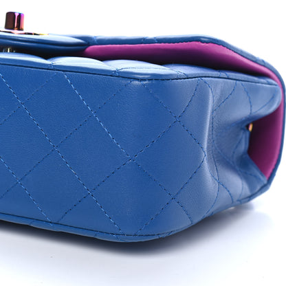 Chanel Lambskin Quilted Mini Rectangular Flap Blue Purple 9 of 9
