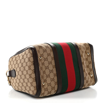 Gucci Monogram Vintage Web Medium Boston Dark Brown 4 of 13
