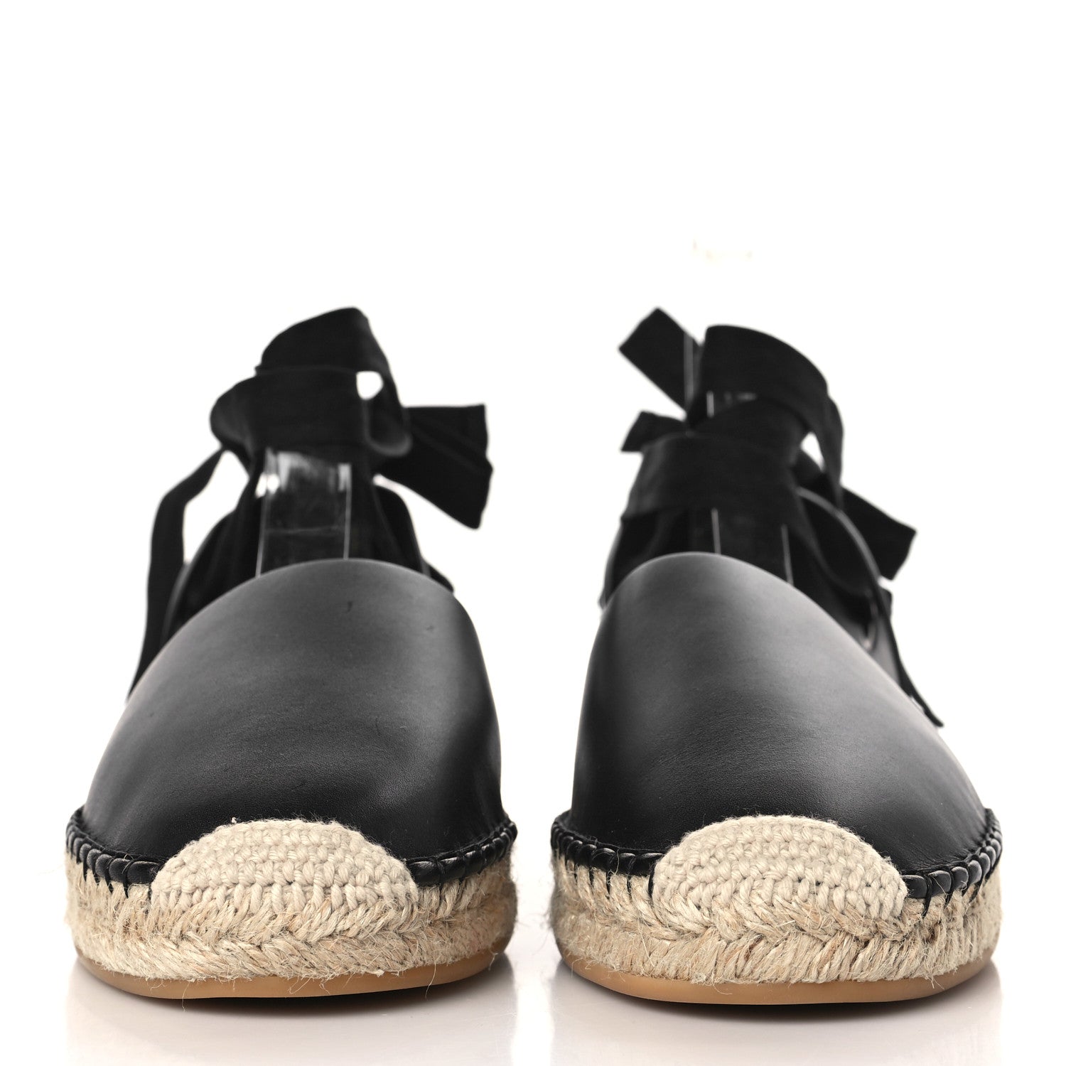 Christian Dior Calfskin Nicely-D Ankle Tie Espadrilles Flats 39.5 Black 2 of 7