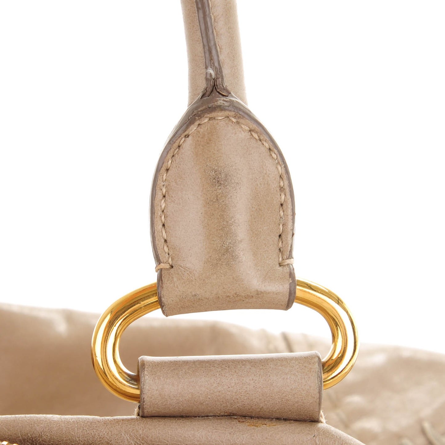 Vitello Shine Shopping Satchel Pomice