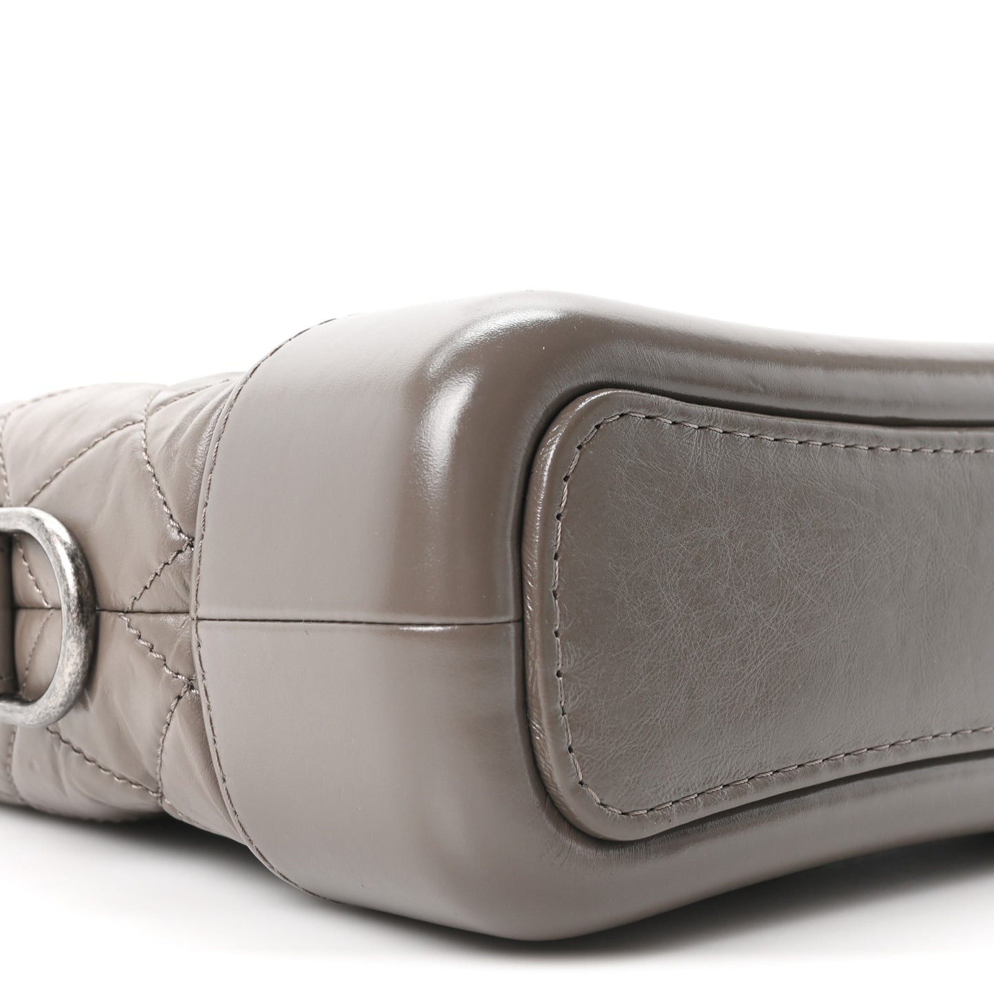 Aged Calfskin Quilted Small Gabrielle Hobo Grey