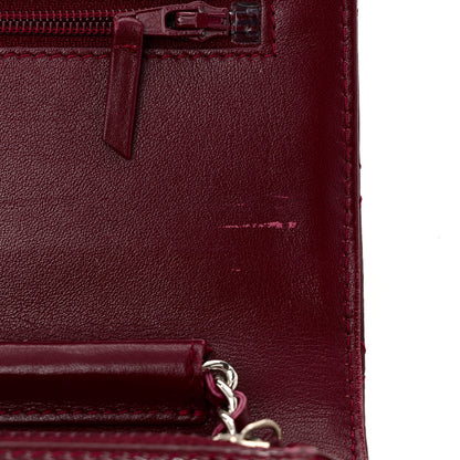 Chanel Patent Quilted Brilliant Wallet On Chain WOC Dark Burgundy 12 of 12