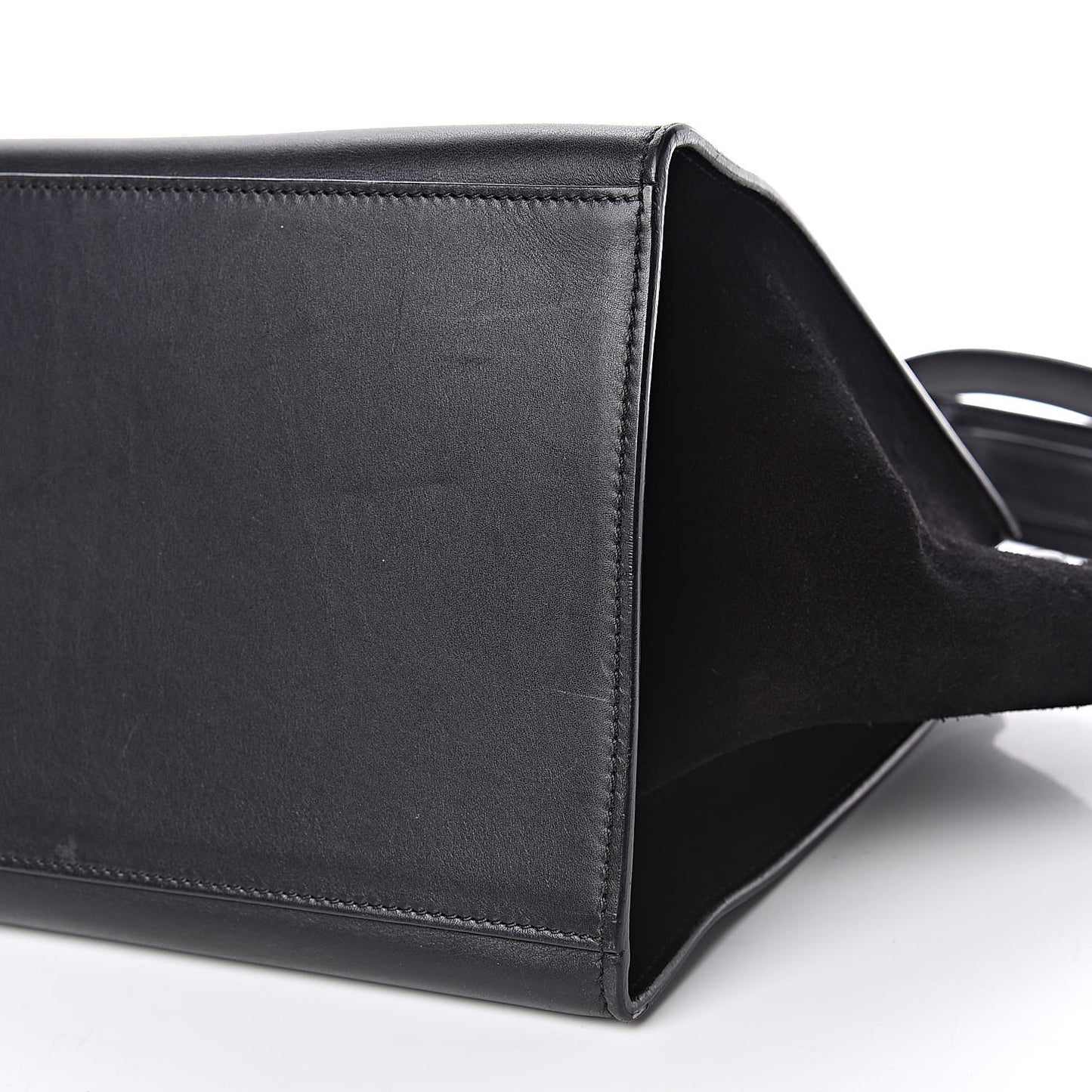 Crocodile Embossed Calfskin Suede Medium Trapeze Black