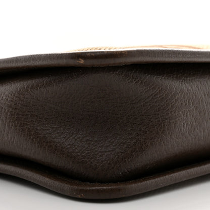 Gucci Monogram Jumbo GG Textured Dollar Calfskin Web Mini Crossbody Bag Camel Ebony New Acero 9 of 11