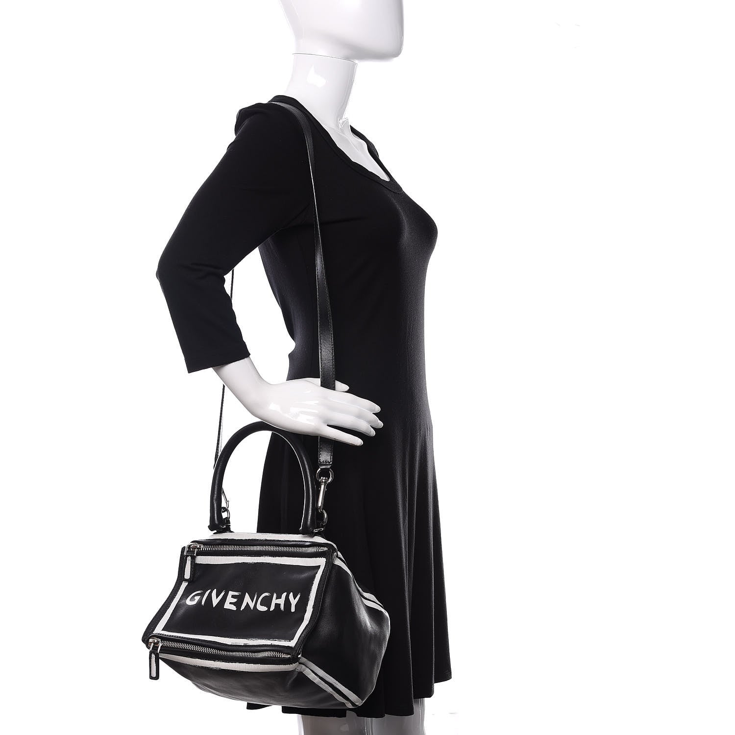 Givenchy Calfskin Small Logo Pandora Black 2 of 10