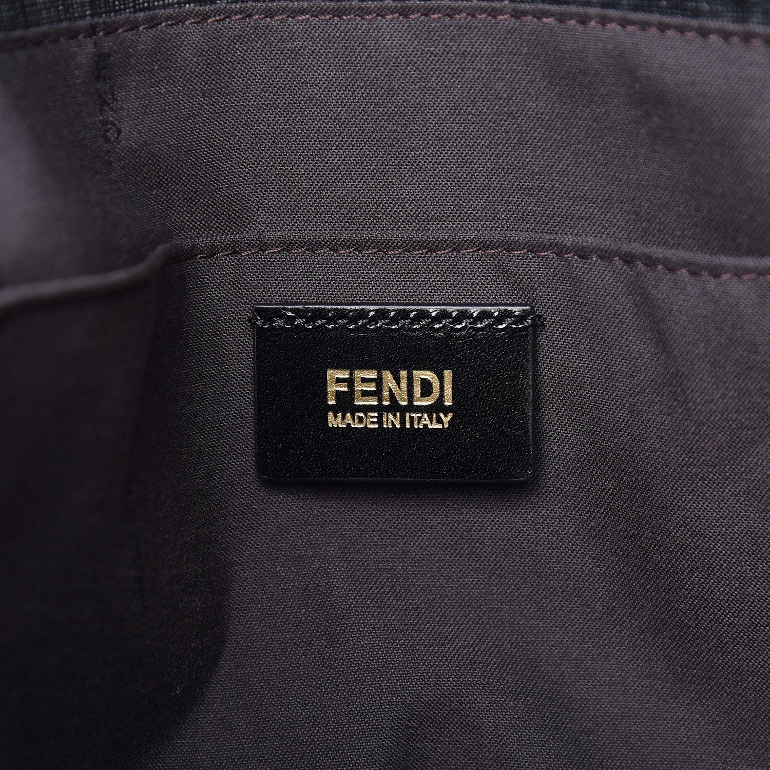 Fendi Zucchino Spalmati Vitello Tote Tobacco Black 6 of 10