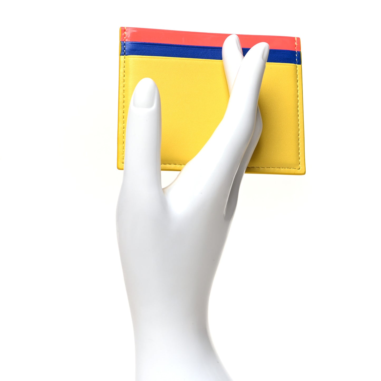 Calfskin Kios Card Holder Canari Pink Blue