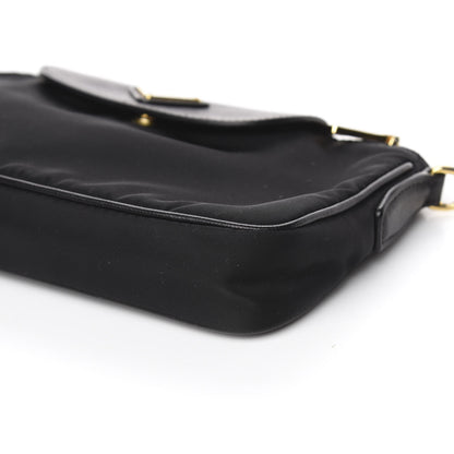 Prada Tessuto Nylon Saffiano Crossbody Bag Black 10 of 11