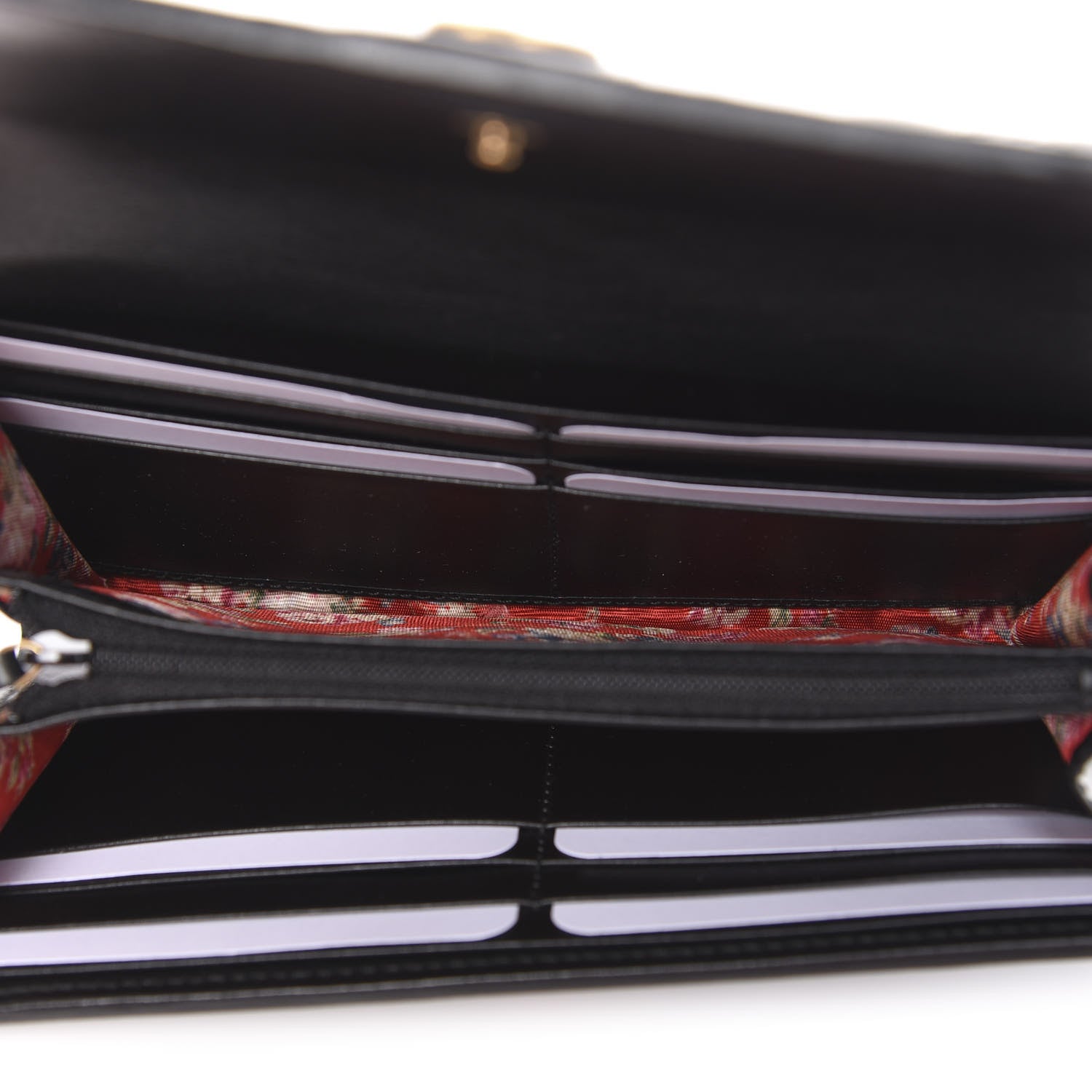 Gucci Calfskin Web Trapuntata GG Continental Wallet Black 5 of 8