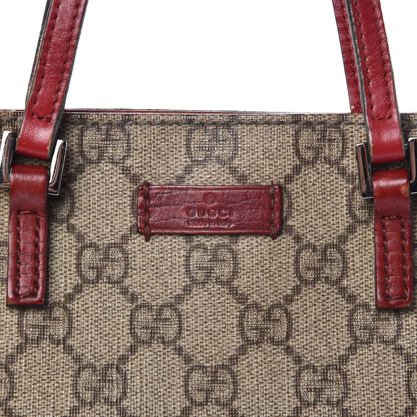 GG Plus Monogram Vertical Tote Red