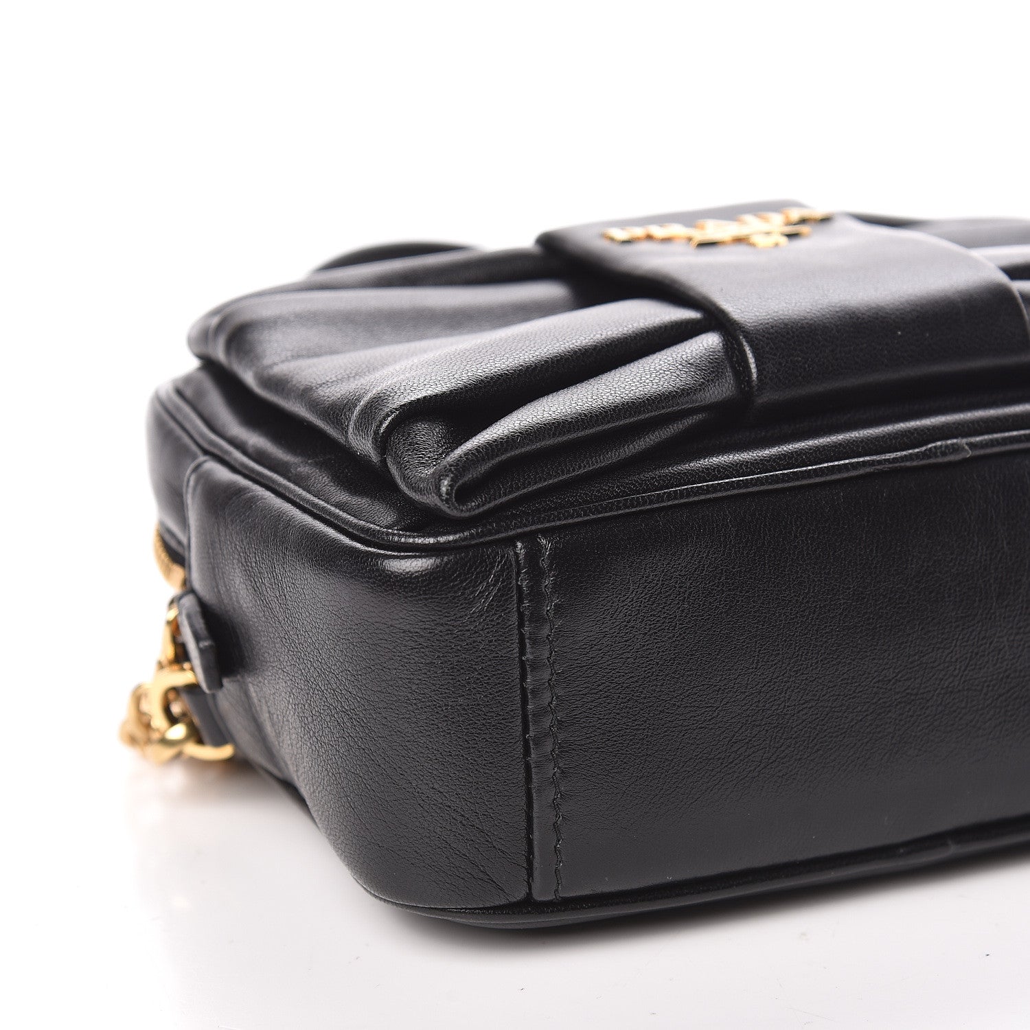 Prada Nappa Zippers Bow Clutch Black 7 of 9