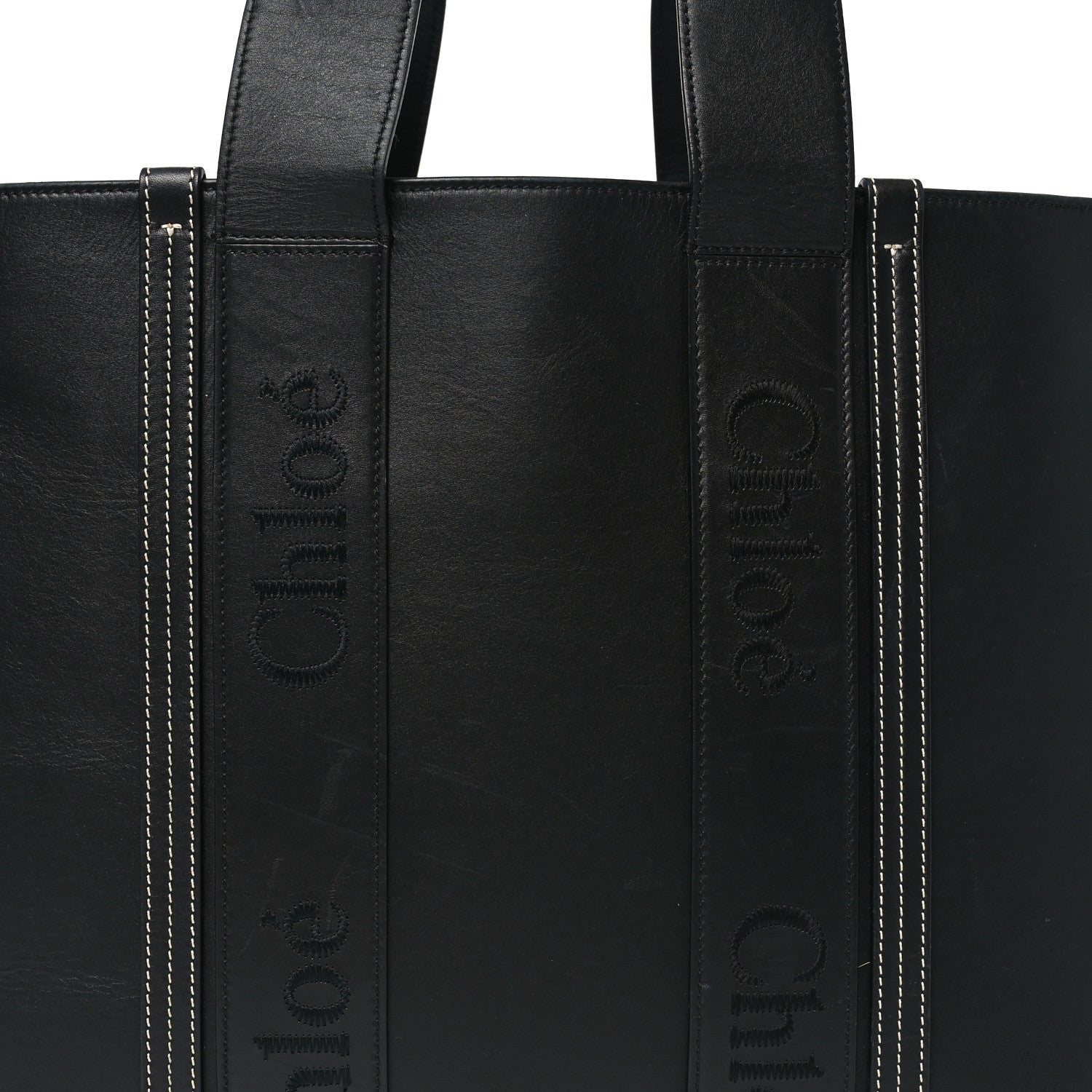 Chloe Calfskin Large Woody Tote Black 8 of 12