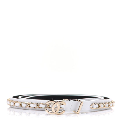 Chanel Lambskin CC Chain Belt 80 32 White 1 of 5