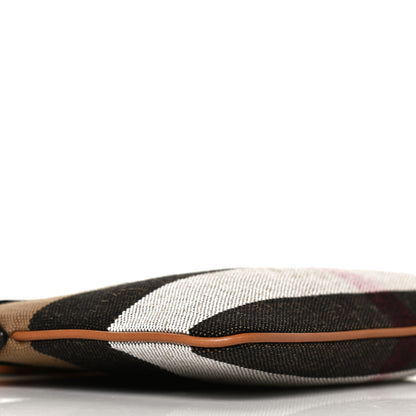 Burberry Mega Check Peyton Crossbody Clutch Bag Saddle Brown 9 of 11