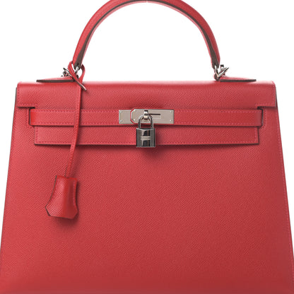 Hermes Epsom Kelly Sellier 32 Rouge Casaque 8 of 11