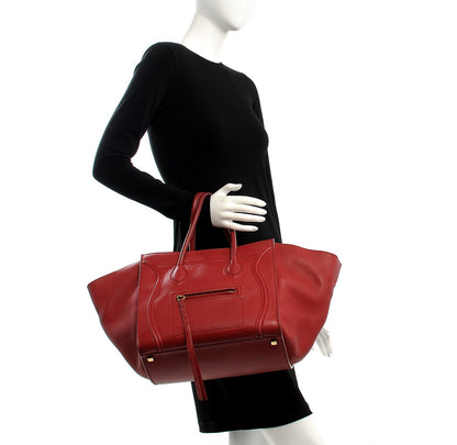 Celine Supple Calfskin Medium Phantom Luggage Red 2 of 18