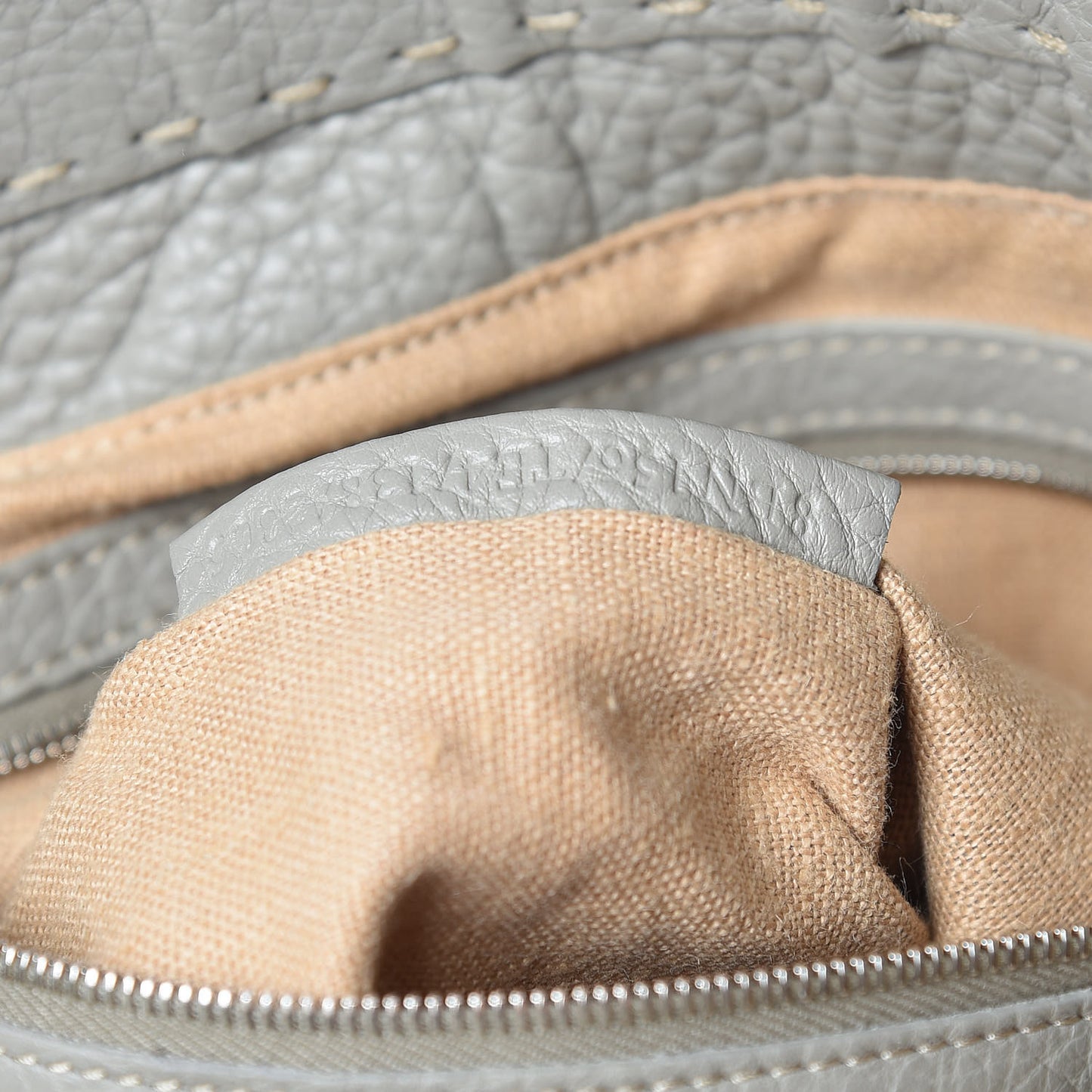 Calfskin Romano Selleria Large Villa Borghese Tote Grey