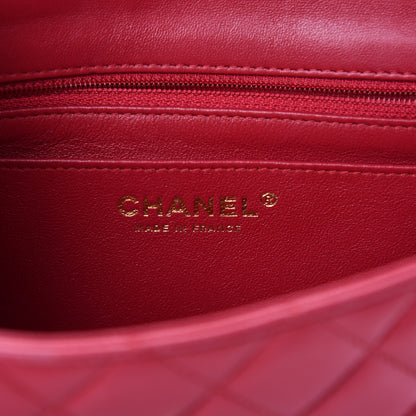 Chanel Lambskin Quilted Mini Rectangular Flap Red 11 of 13