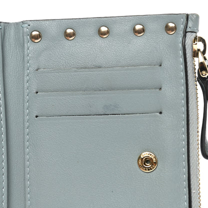 Valentino Garavani Calfskin Rockstud Bi-Fold Wallet Sky Blue 11 of 11
