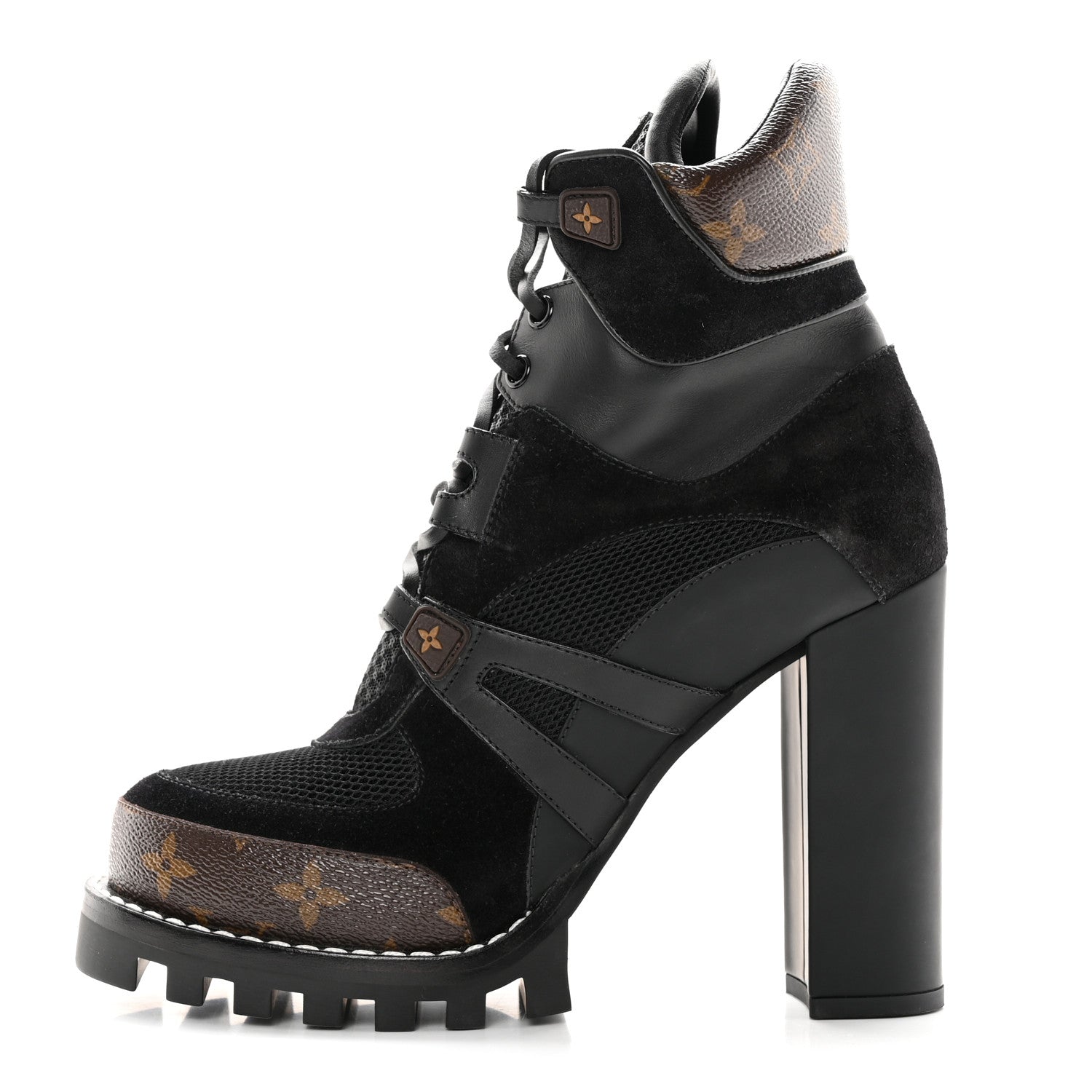 Louis Vuitton Suede Calfskin Monogram Star Trail Ankle Boots 40 Black 1 of 16
