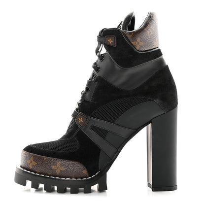 Louis Vuitton Suede Calfskin Monogram Star Trail Ankle Boots 40 Black 1 of 16