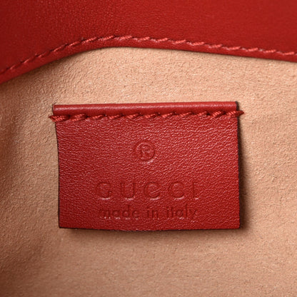 Gucci Calfskin Matelasse Super Mini GG Marmont Shoulder Bag Hibiscus Red 7 of 9
