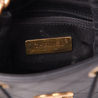 Chanel Grained Calfskin Stitched Small Drawstring Bag Black 5 of 11