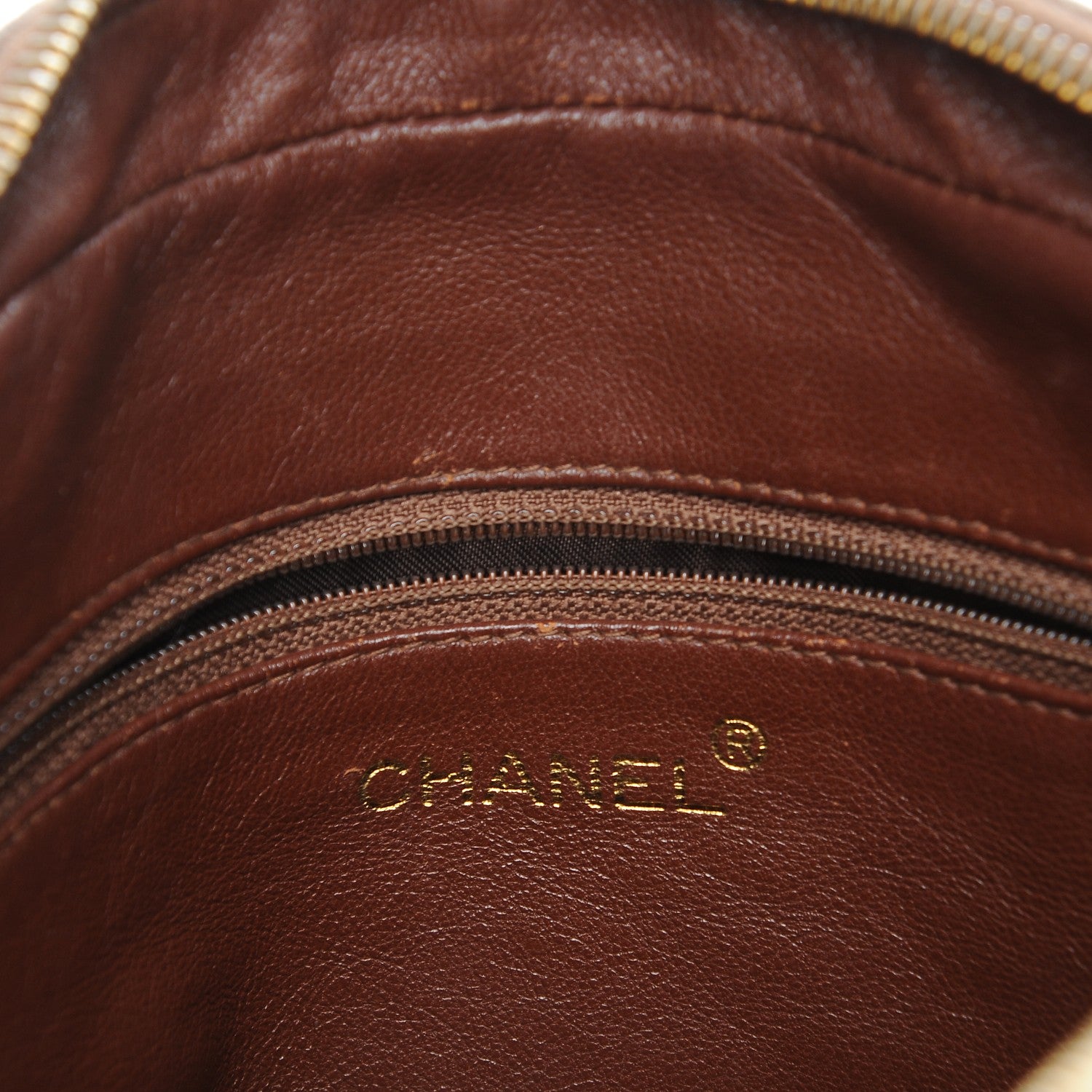 Chanel Lambskin Quilted Camera Case Brown 6 of 9