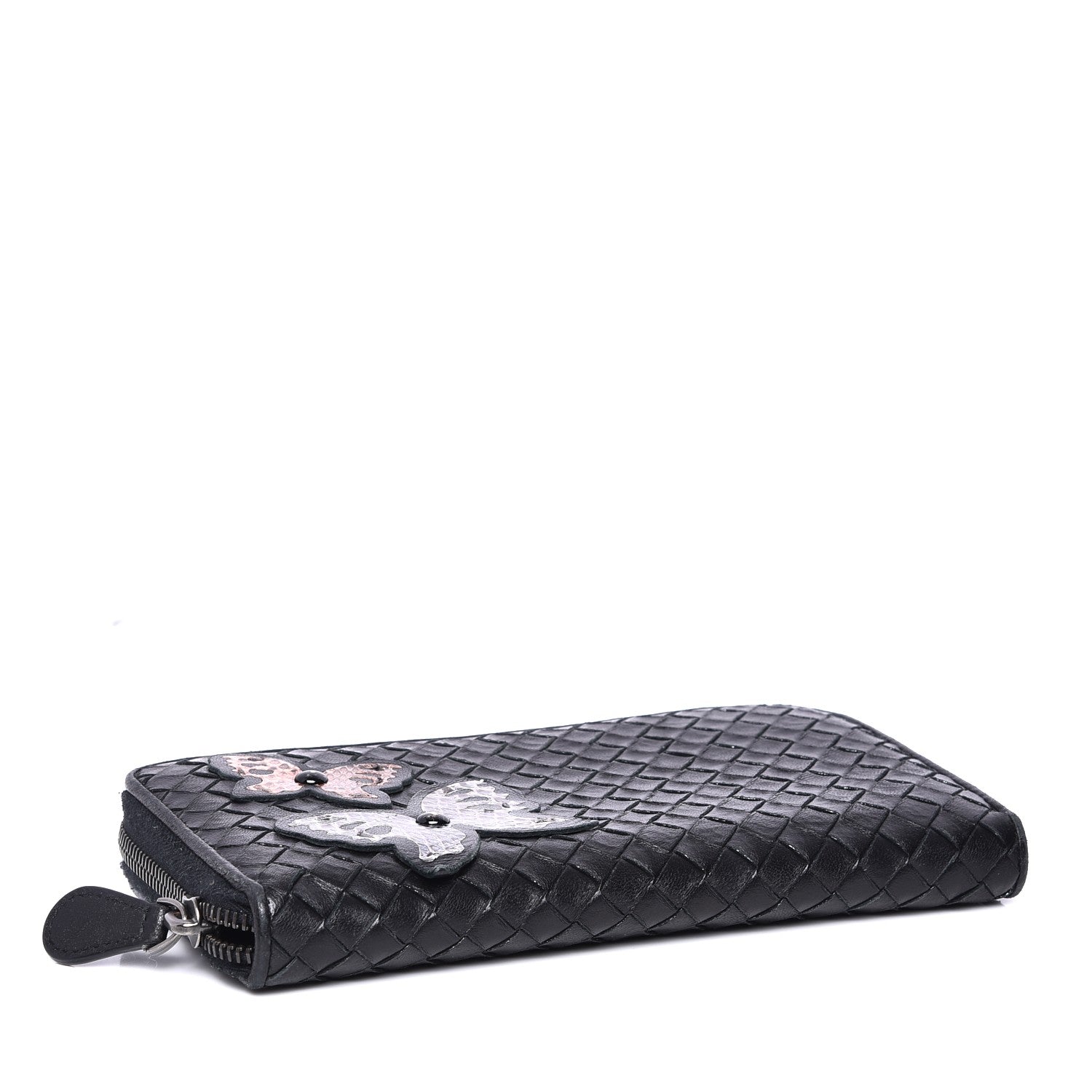 Bottega Veneta Nappa Intrecciato Ayers Zip Around Butterfly Wallet Nero Black 4 of 8