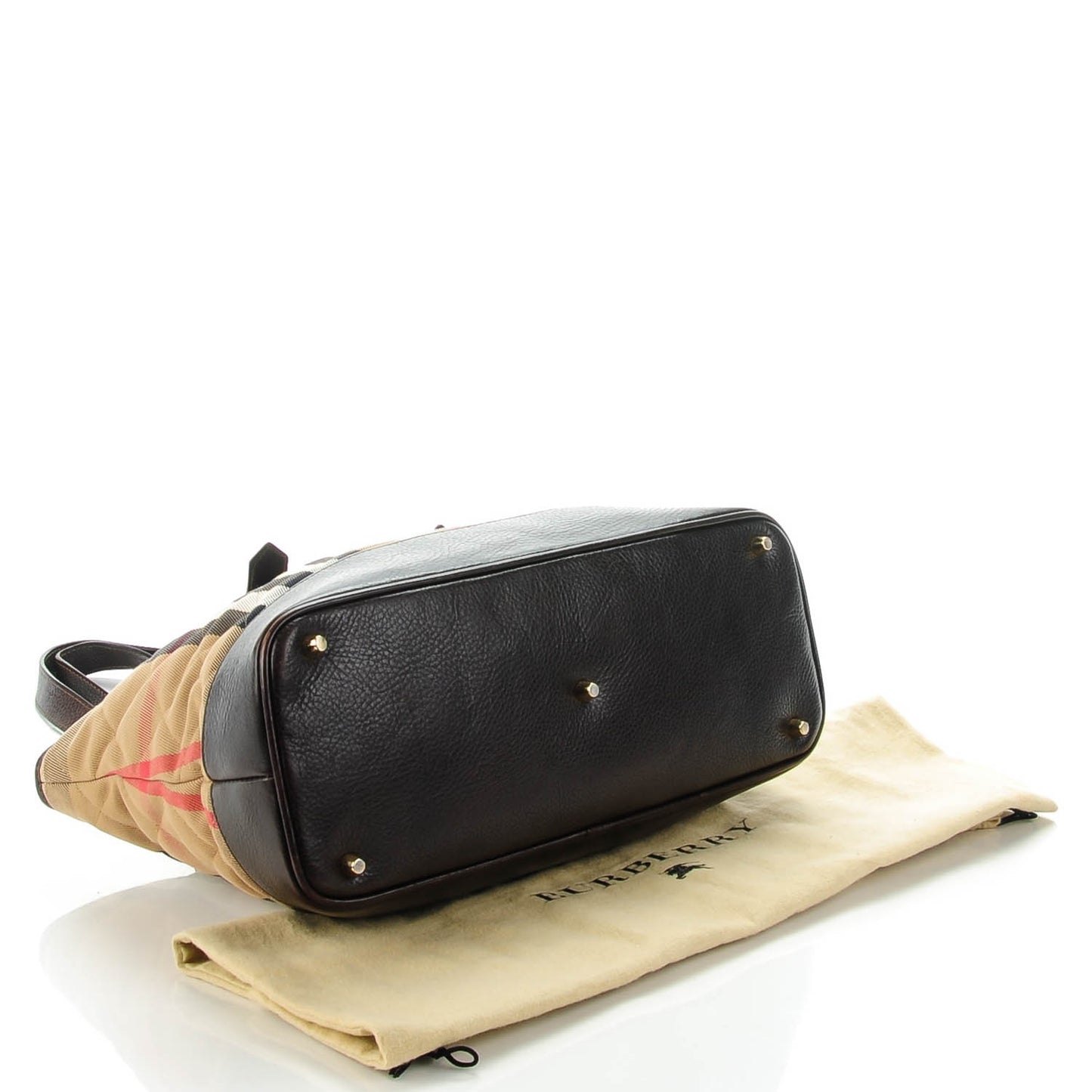 Canvas Quilted House Check Tote Brown