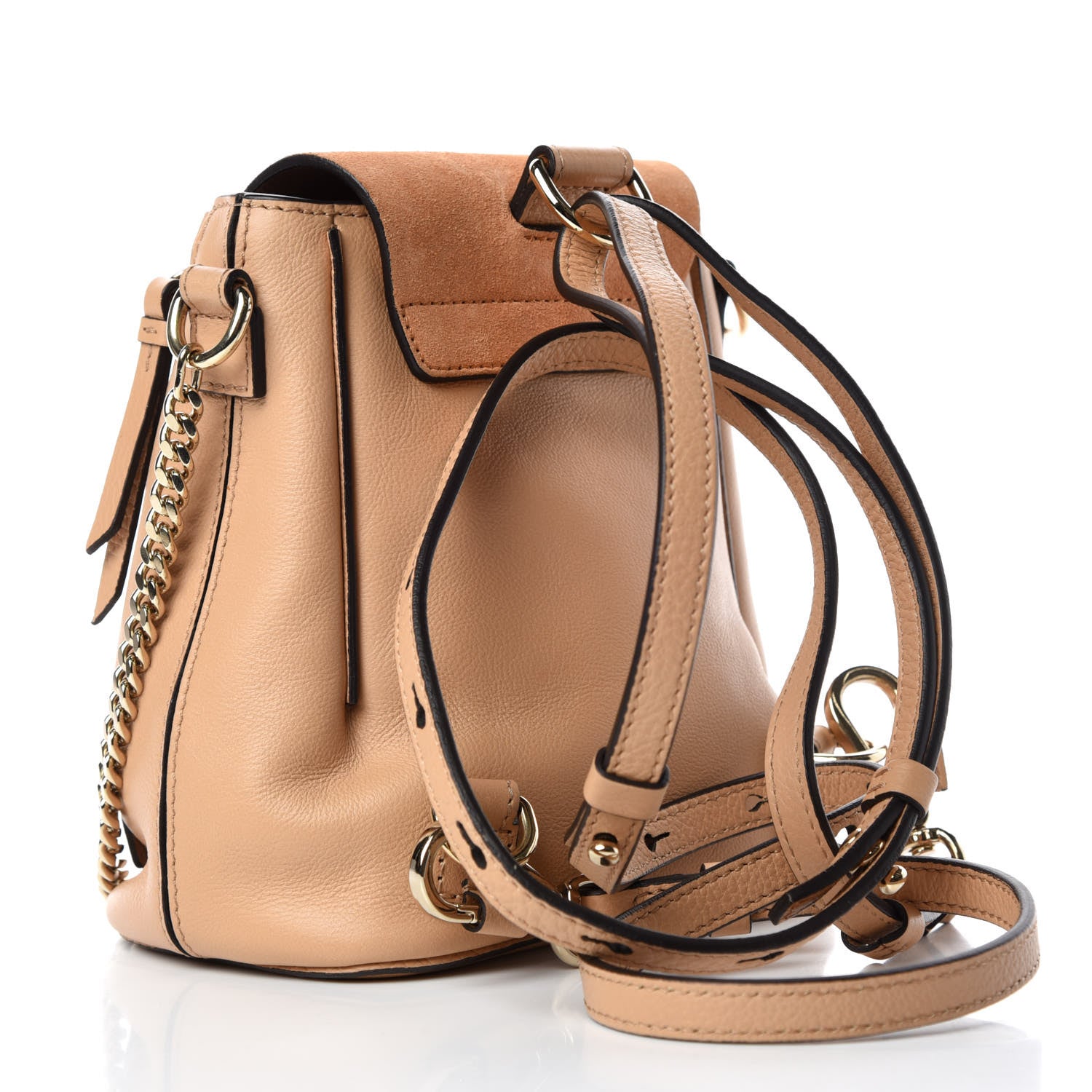 Chloe Suede Calfskin Mini Faye Backpack Blush Nude 3 of 9