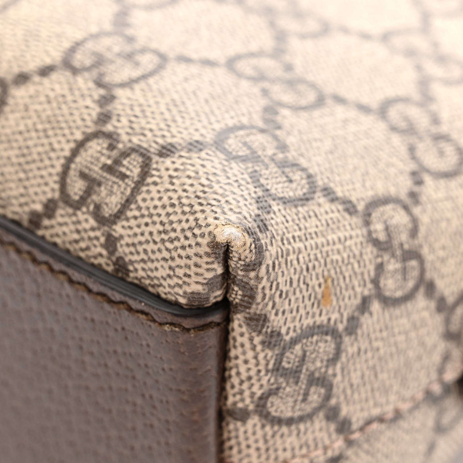 Gucci GG Supreme Monogram Textured Dollar Calfskin Web Small Ophidia Dome Shoulder Bag Beige Ebony New Acero 11 of 12