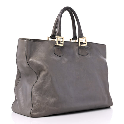 Fendi Vitello Acqua Large Twins Tote Grigio Scuro 3 of 22