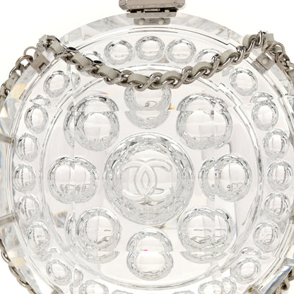Chanel Transparent Lucite Round CC Minaudiere Clutch White 7 of 10