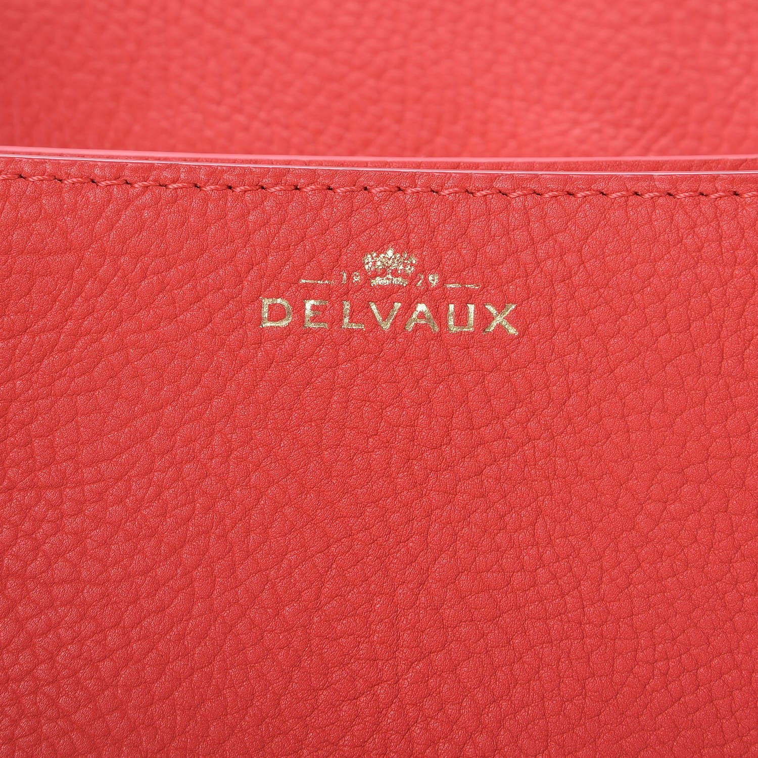 Delvaux Crispy Calfskin Mini Le Mutin Saddle Bag Coral 5 of 6