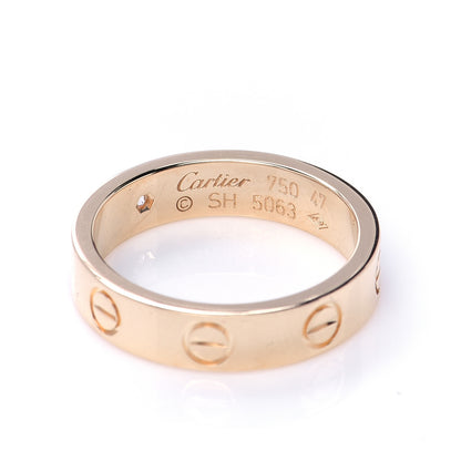 Cartier 18K Yellow Gold Diamond 4mm LOVE Wedding Band Ring 47 4 4 of 5